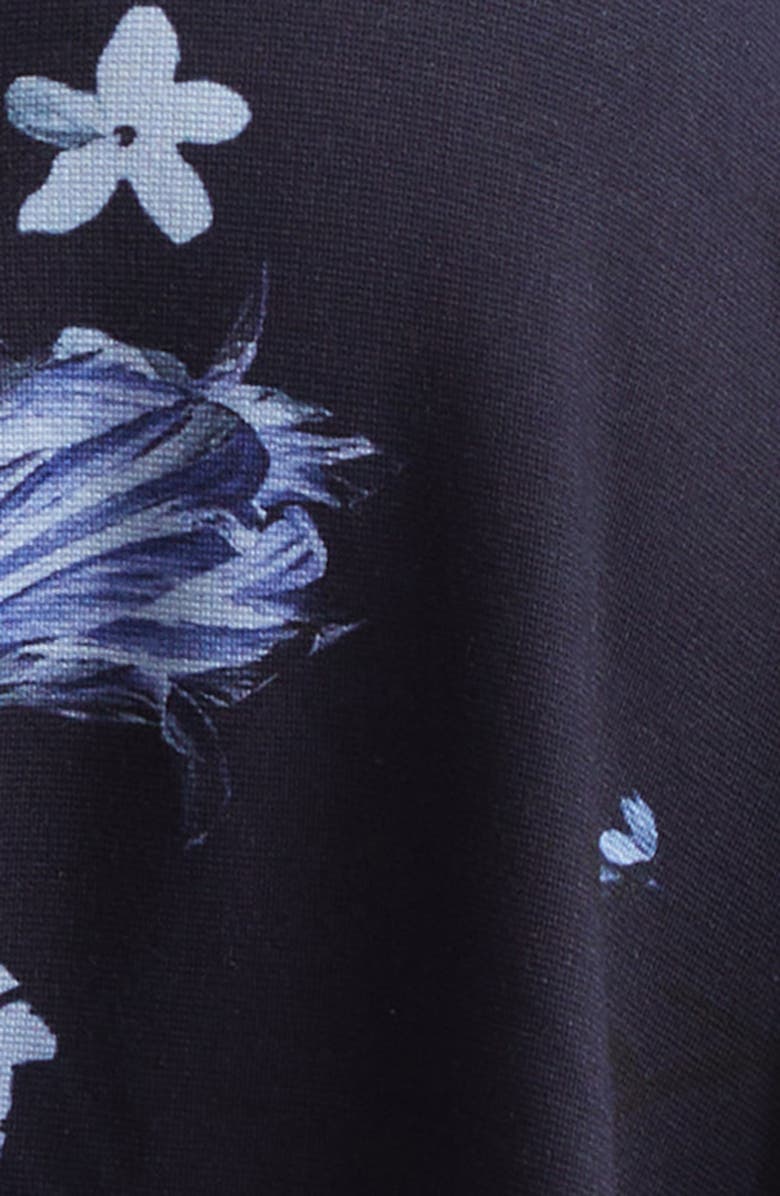 Erdem Floral Print Long Sleeve Ponte Knit Midi Dress, Alternate, color, Dutch Flower Painting Midnight