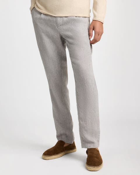 Linen Tapered Pleated Trouser