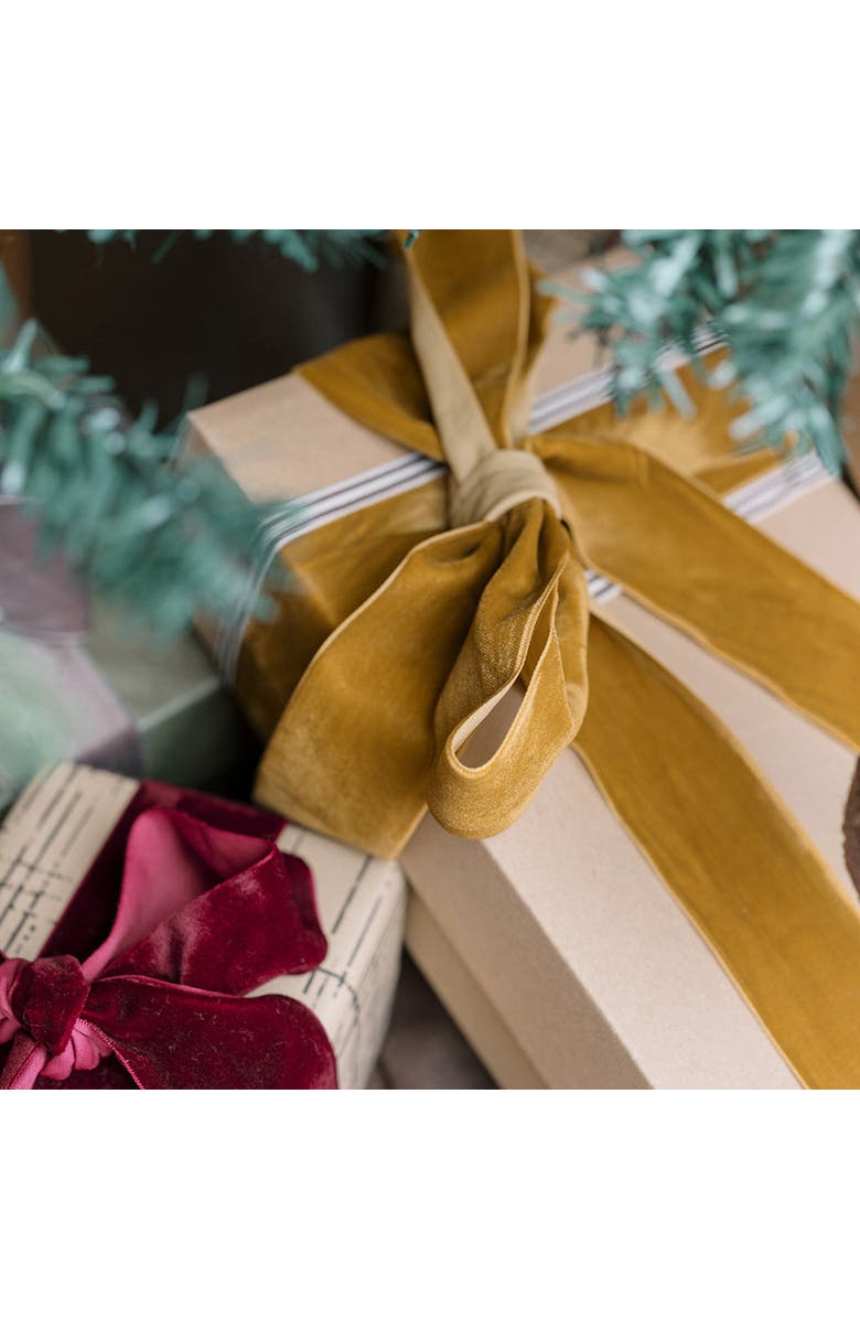 CG Hunter Wide Hand Dyed Velvet Ribbon Gold, Alternate, color, Gold