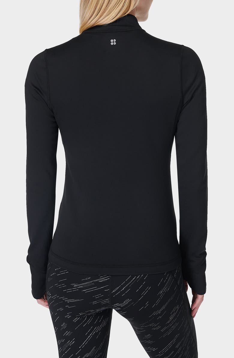 Sweaty Betty Therma Boost Running Half Zip Pullover, Alternate, color, Black