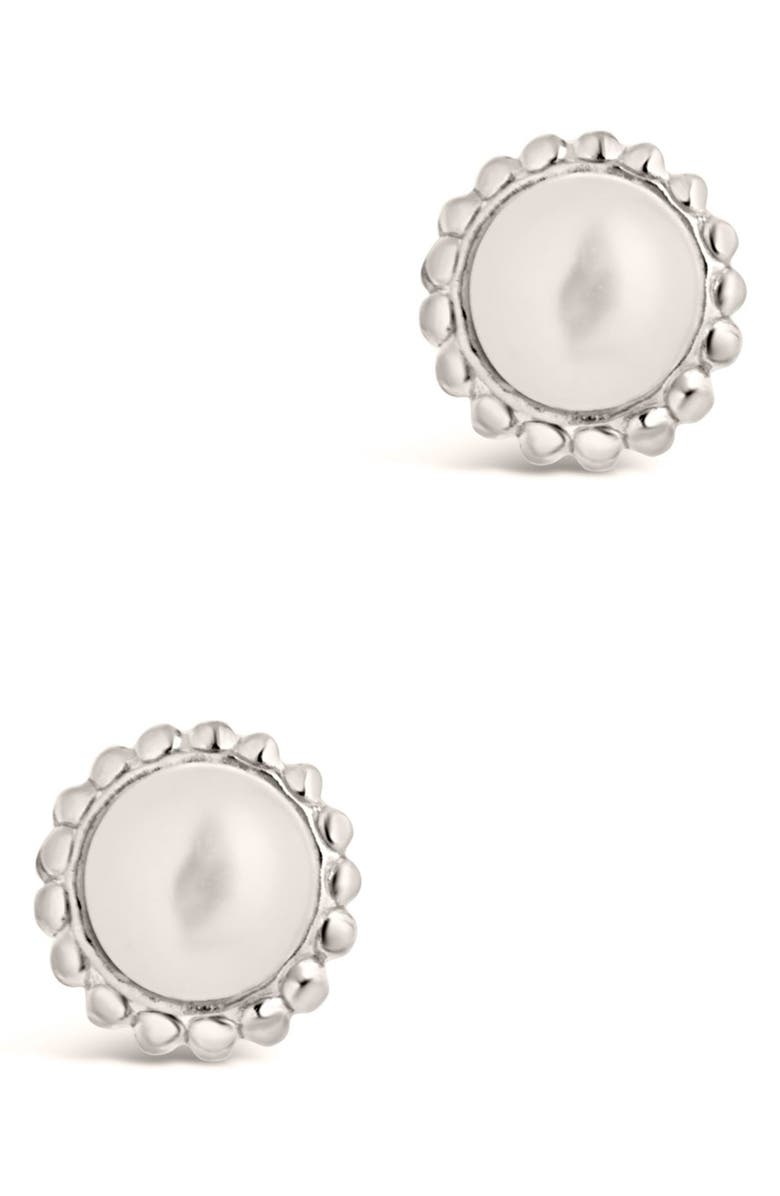 Sterling Forever Sterling Silver Freshwater Pearl Stud Earrings, Alternate, color, 