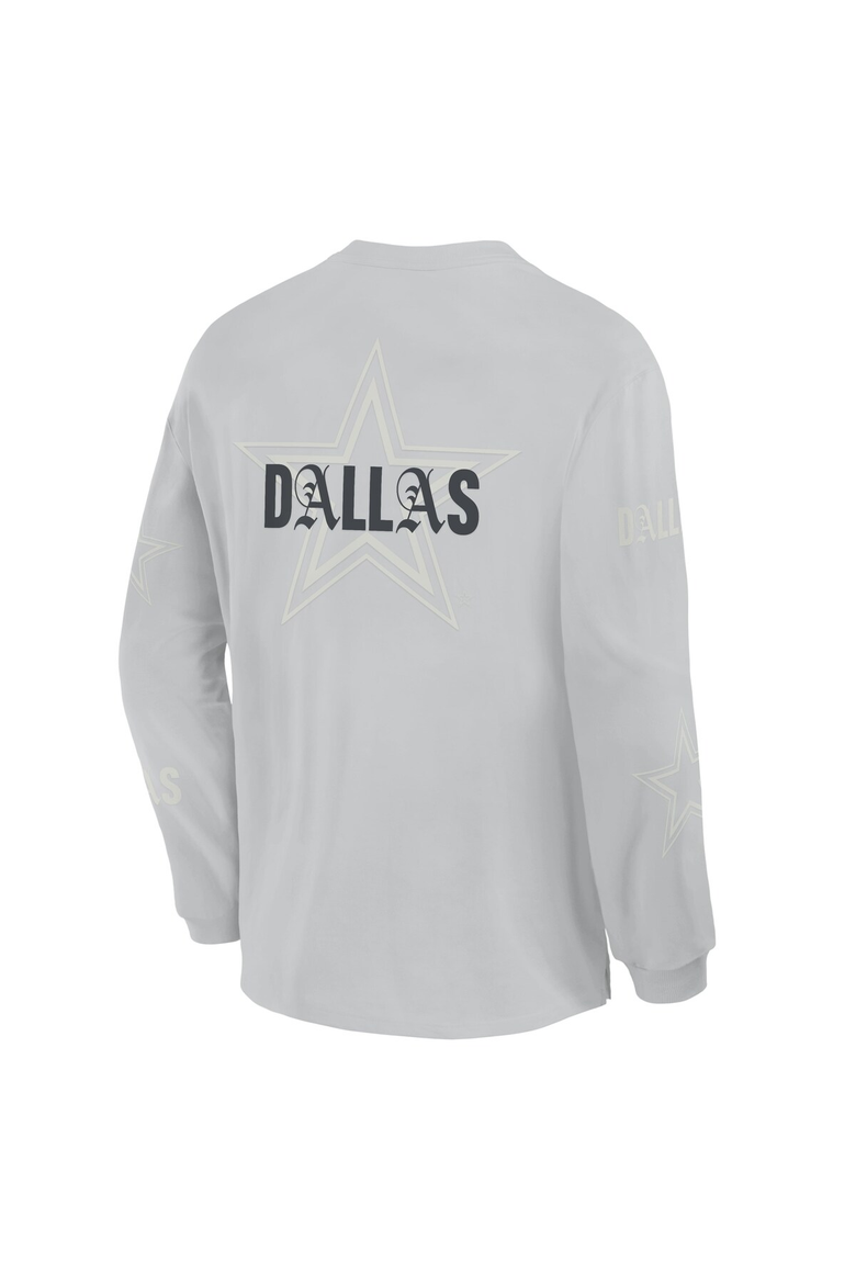 Men's Fanatics Gray Dallas Cowboys Oversized Type Play Long Sleeve T-Shirt, Alternate, color, Gray