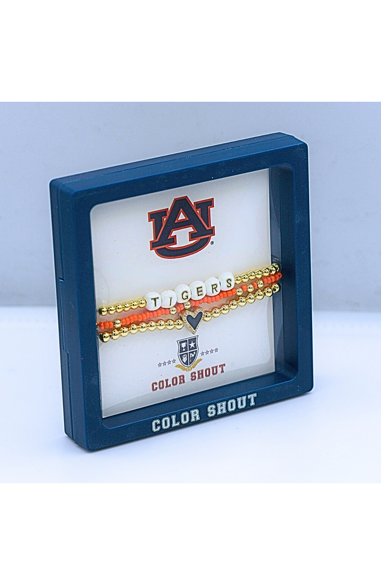 Color Shout Auburn University Love My College Bracelet Stack, Alternate, color, Yellow Gold