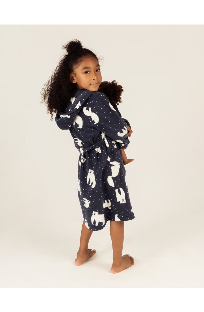 Leveret Girls Fleece Hooded Robe with Matching Doll Robe, Alternate, color, Polar Bear