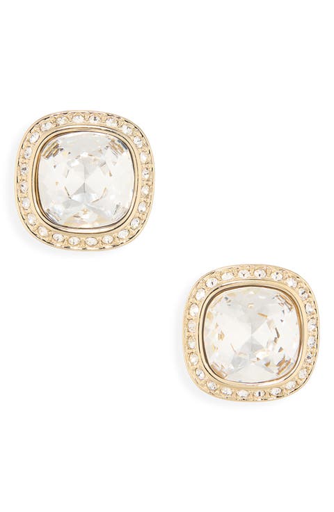 Unape Cushion Crystal Stud Earrings