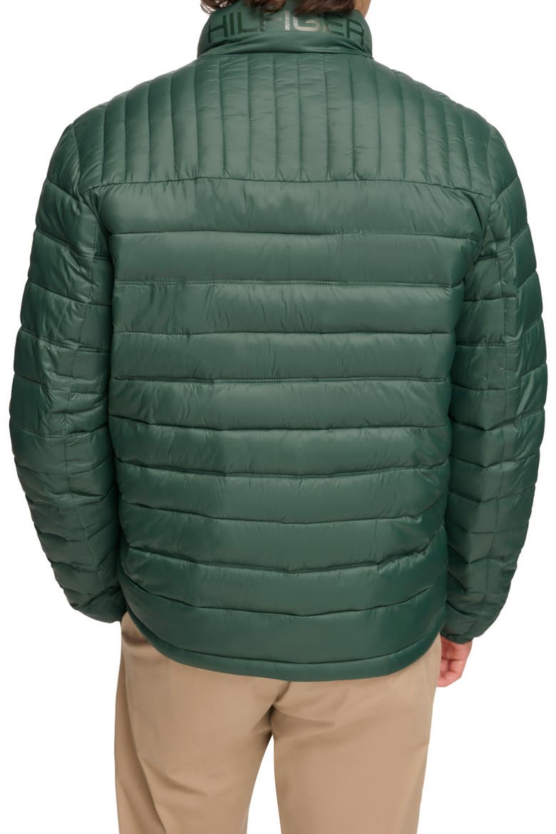 Packable Faux Down Puffer Jacket, Alternate, color, PINE