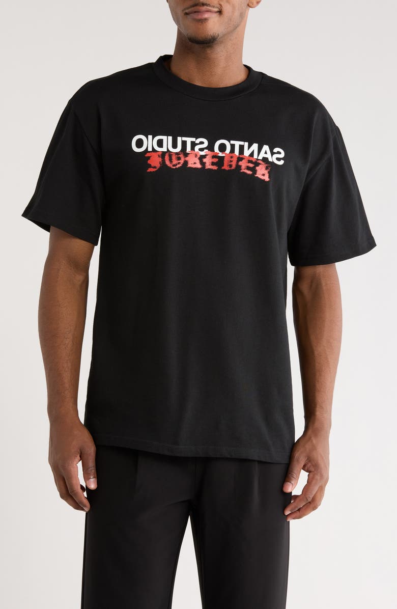 SANTO STUDIO Forever Drappo Graphic T-Shirt, Main, color, Black