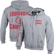 Champion Men's Champion Heather Gray Louisville Cardinals Varsity Powerblend Full-Zip Fleece Hoodie