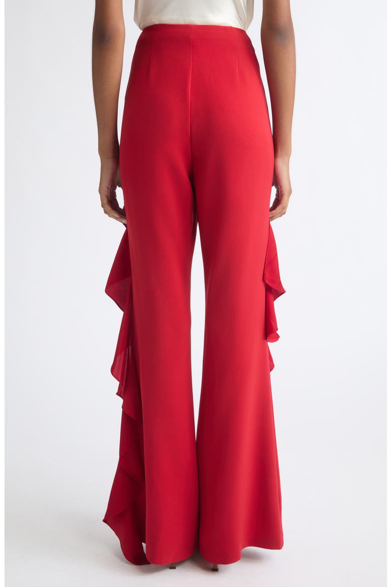 Selah Ruffled High Waist Flare Pants, Alternate, color, WARM CRANBERRY