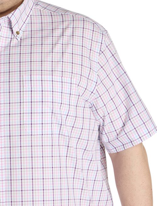 Harbor Bay By Dxl Big & Tall Easy-care Check Sport Shirt In Multi