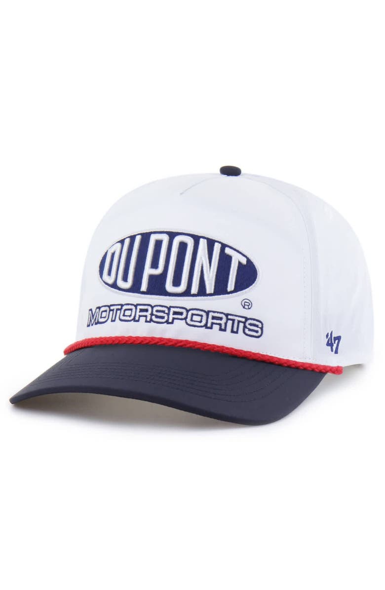 '47 Men's '47 White/Navy Jeff Gordon brrr° DuPont Rope Hitch Adjustable Hat, Alternate, color, White