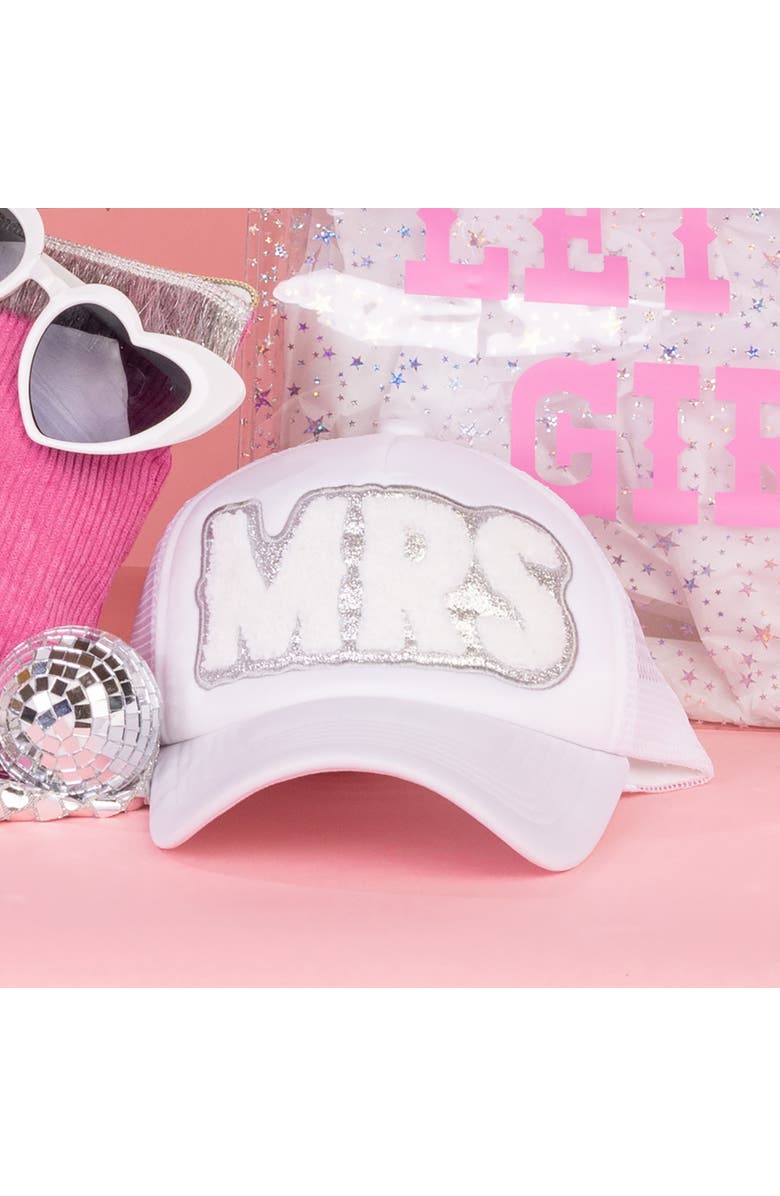 Totalee Gift Mrs Fuzzy Patch Hat Cotton White, Alternate, color, White