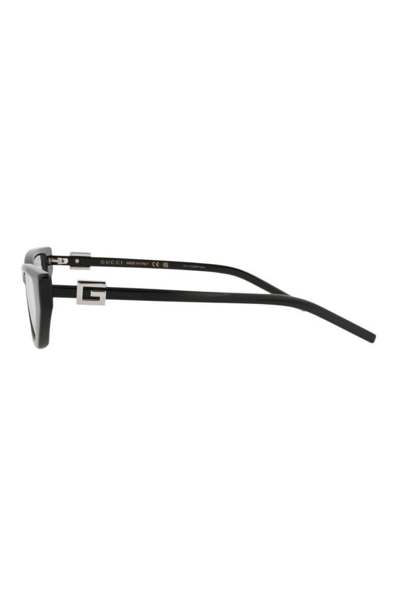 53mm Cat Eye Optical Glasses, Alternate, color, BLACK BLACK TRANSPARENT