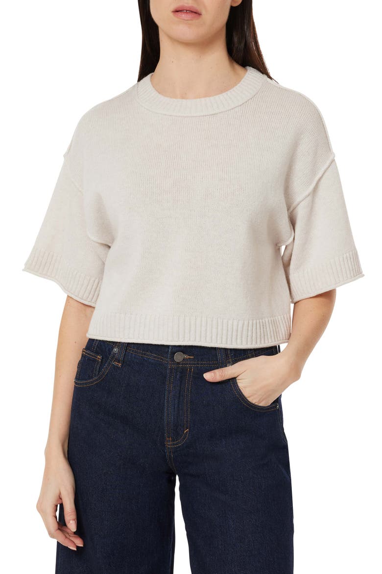 Crewneck Crop Sweater, Main, color, OATMEAL
