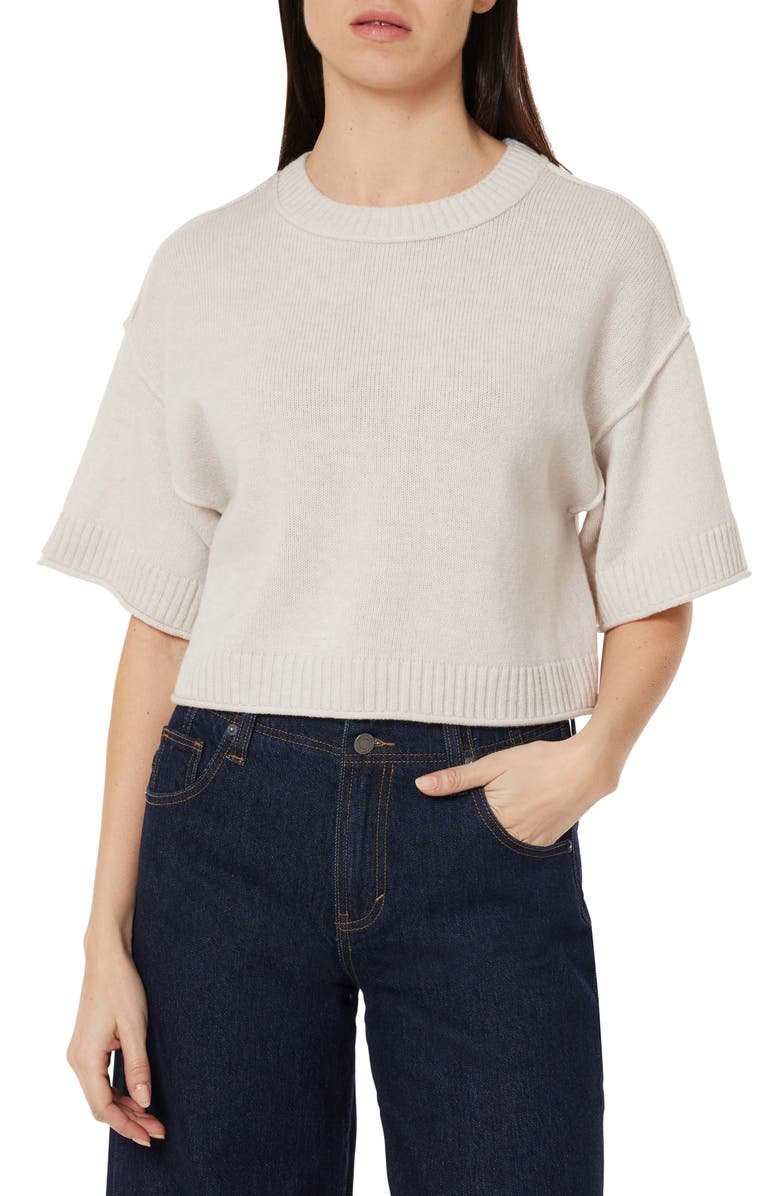 Habitual Crewneck Crop Sweater, Main, color, Oatmeal