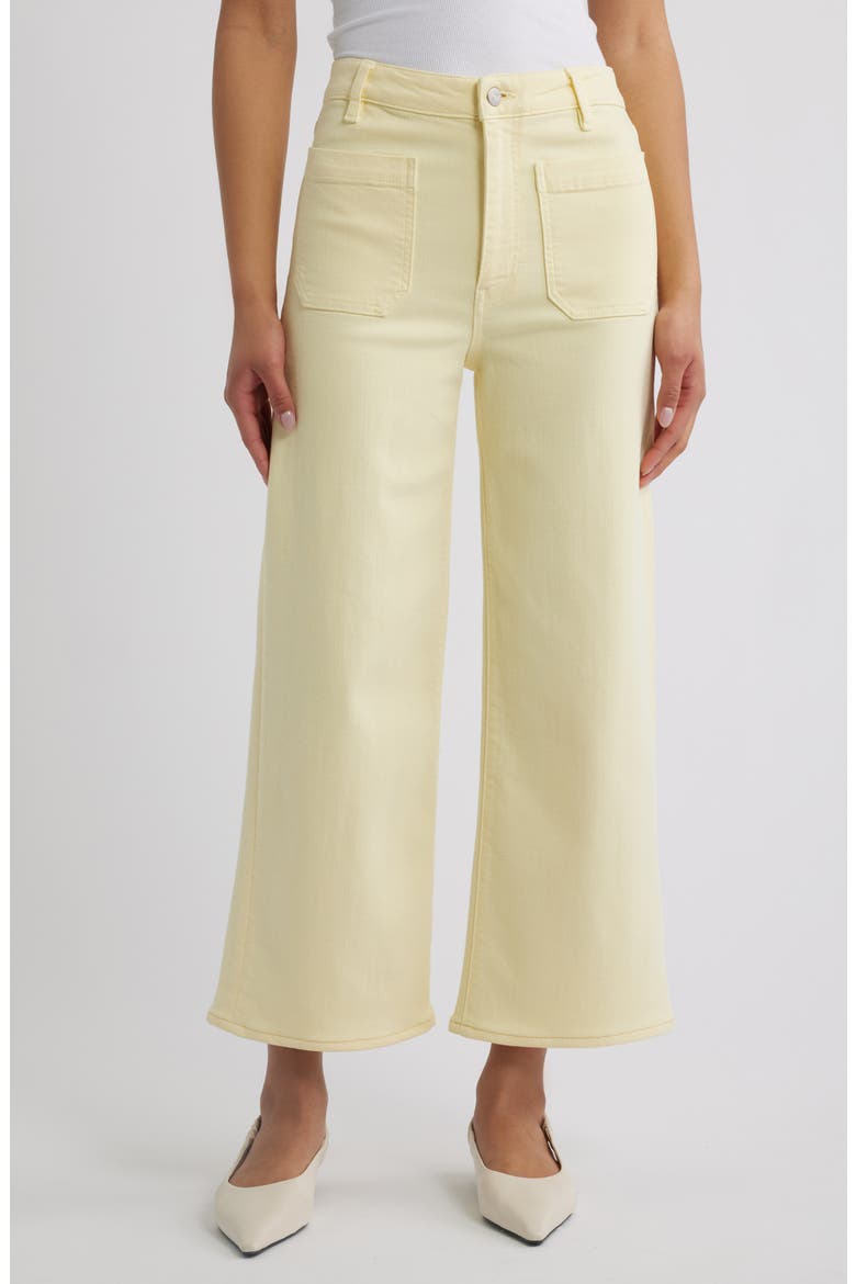 The Anchor High Waist Patch Pocket Crop Jeans, Main, color, LEMON