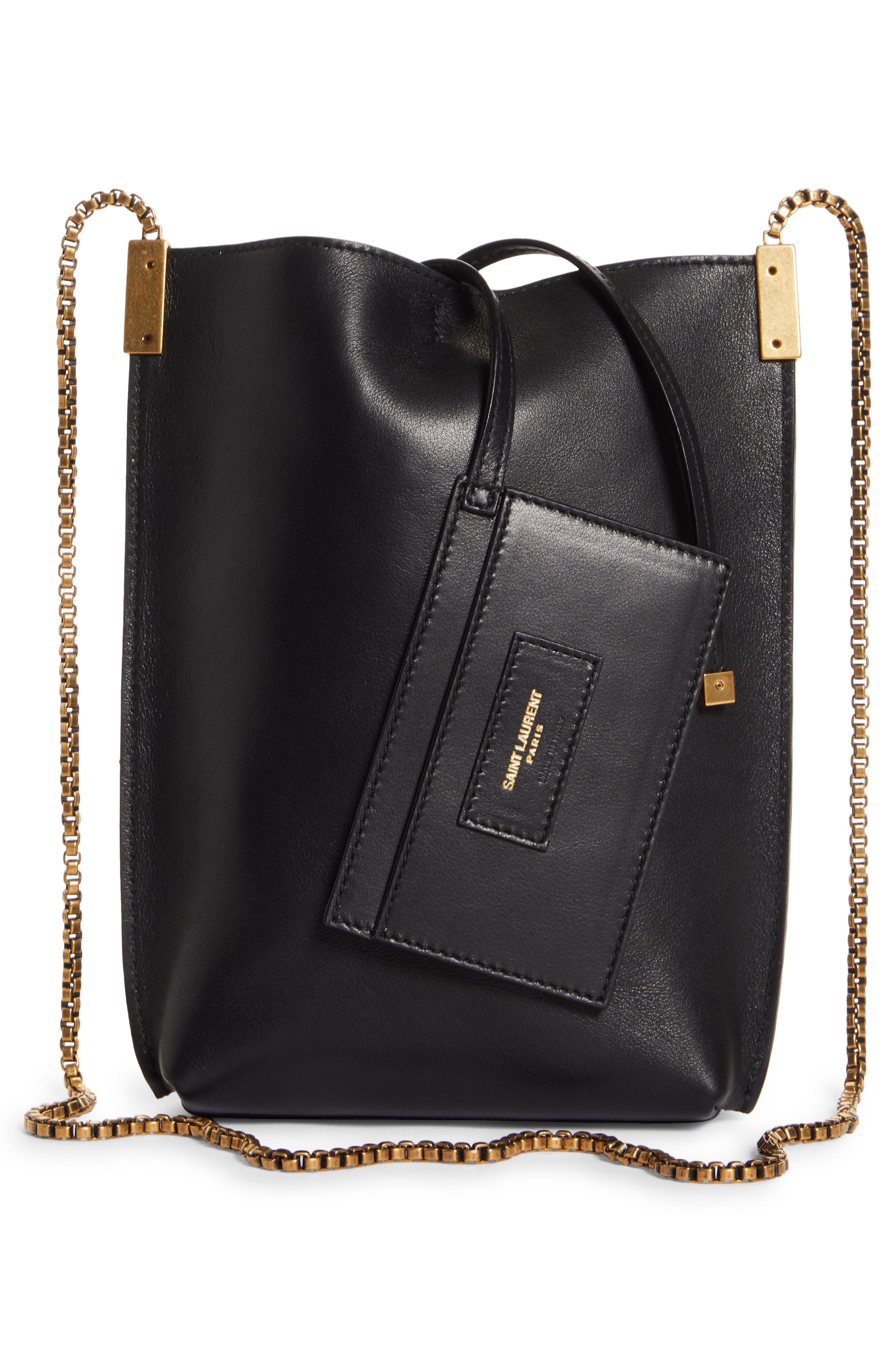 Saint Laurent Mini Suzanne Calfskin Leather Hobo, Alternate, color, 