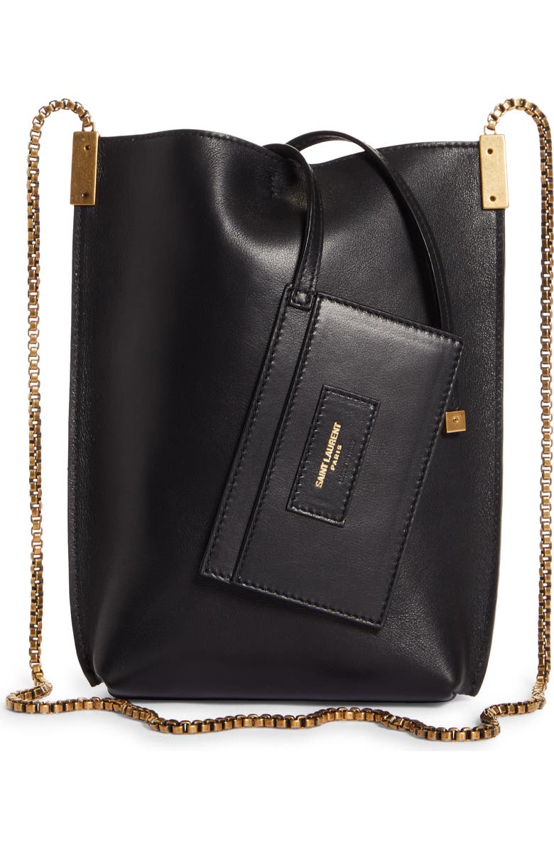 Saint Laurent Mini Suzanne Calfskin Leather Hobo, Alternate, color,
