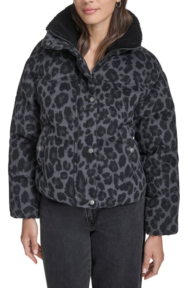 Levi's<sup>®</sup> Western Puffer Jacket, Main, color, Grey/Black Leopard