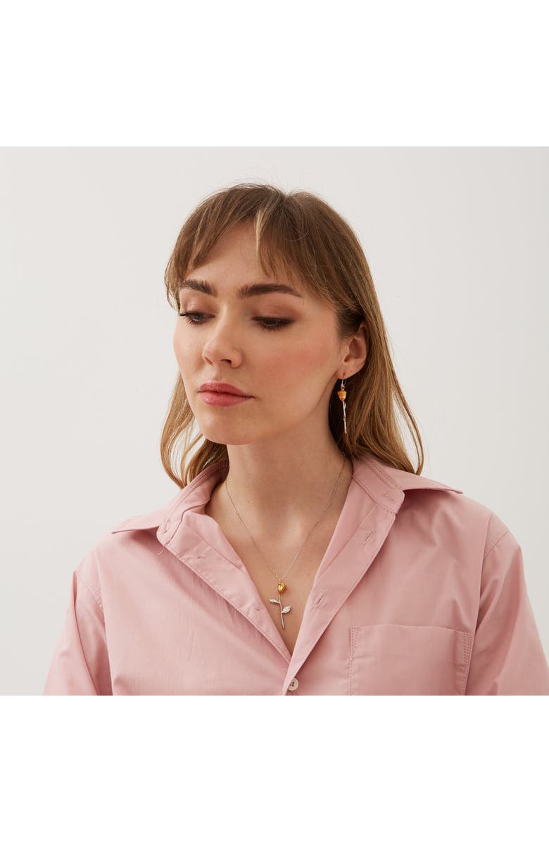 Spero London Gold Color Rose Sterling Silver Necklace, Alternate, color, Silver