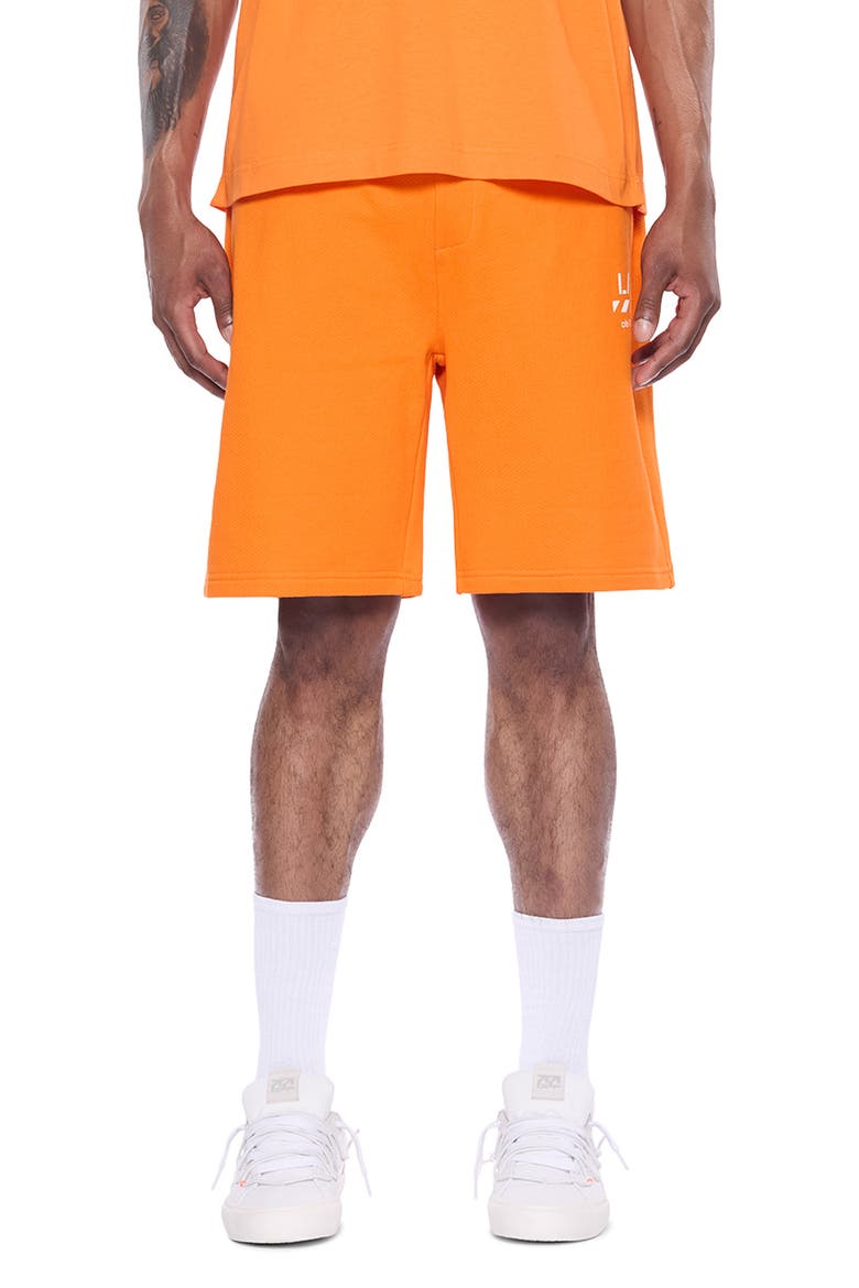 Diagonal Logo Cotton French Terry Sweat Shorts, Main, color, ORANGE TIGER