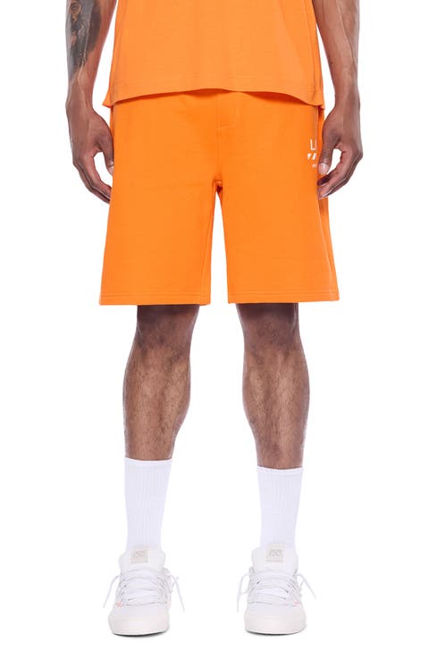 Diagonal Logo Cotton French Terry Sweat Shorts
