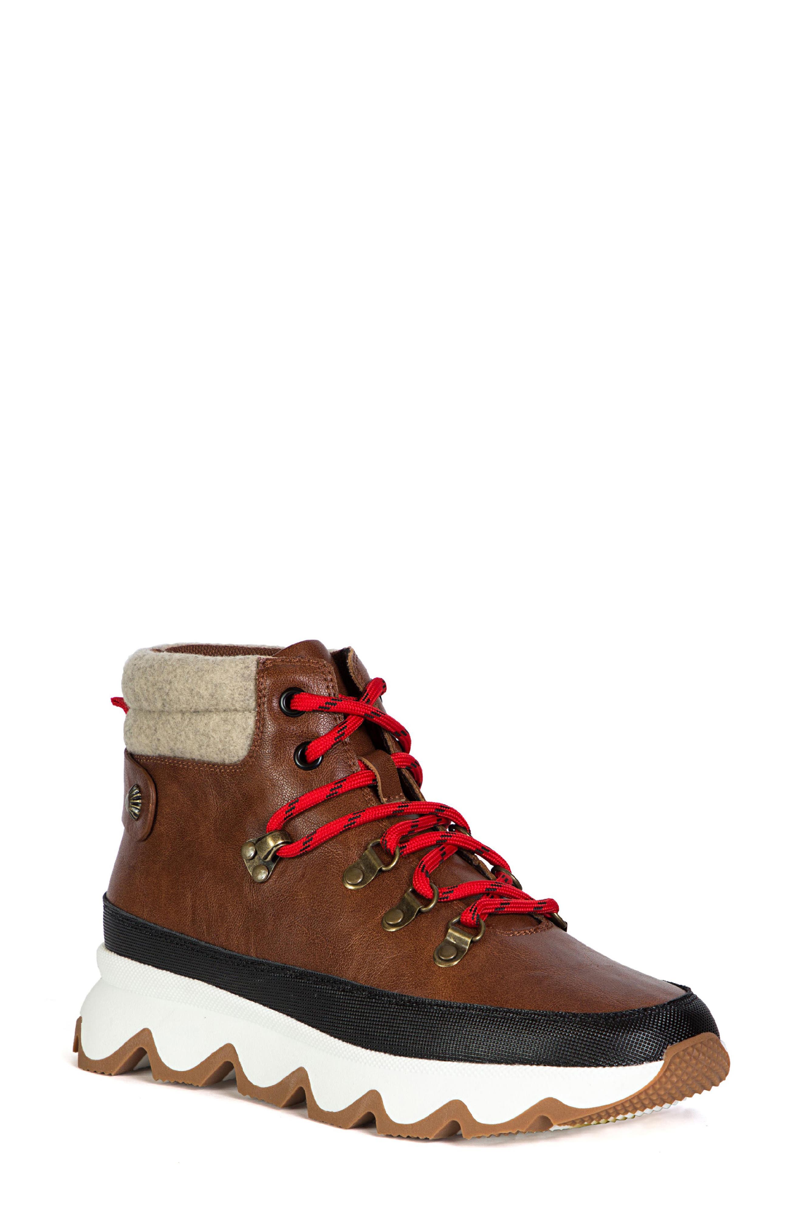 Sorento Water Resistant Faux Leather Boot, Main, color, WHISKEY