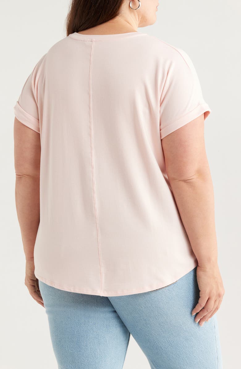 Caslon<sup
®</sup
Cuff Sleeve T-Shirt, Alternate, color, Pink Chintz