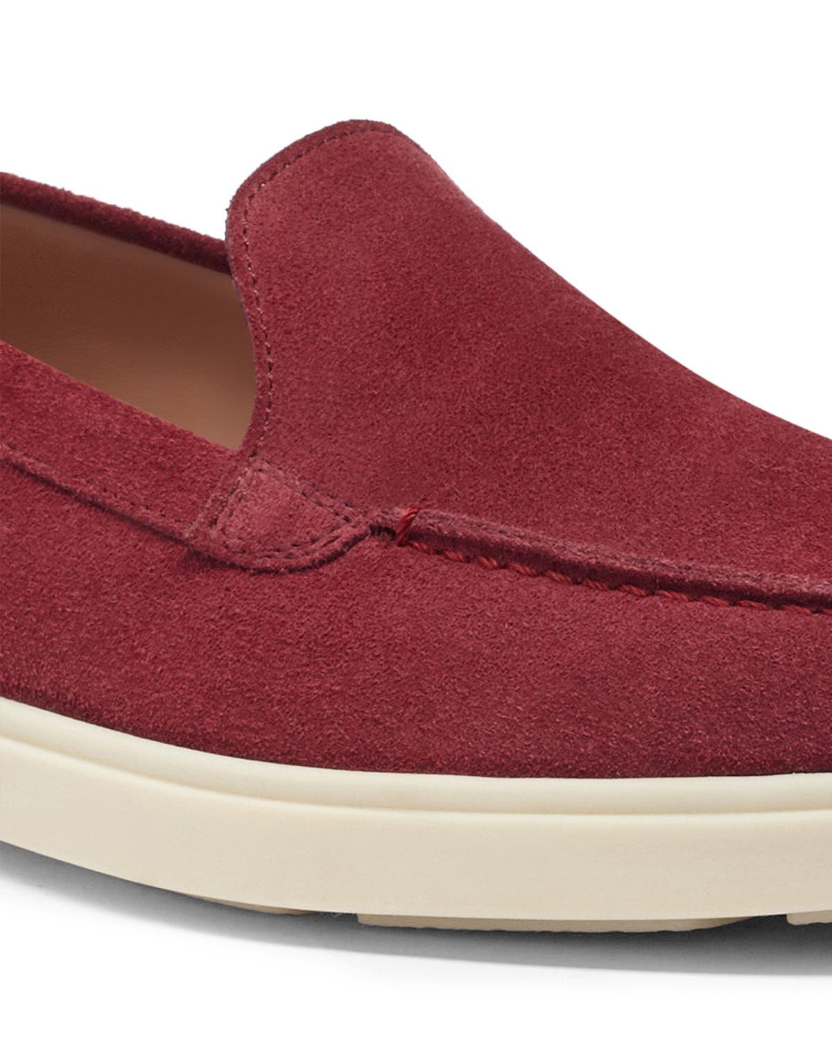 Santoni Women's suede loafer, Alternate, color, Red