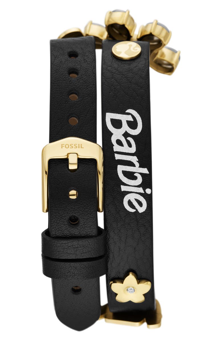 Fossil x Barbie Double Wrap Leather Strap Watch, 23mm, Alternate, color, 