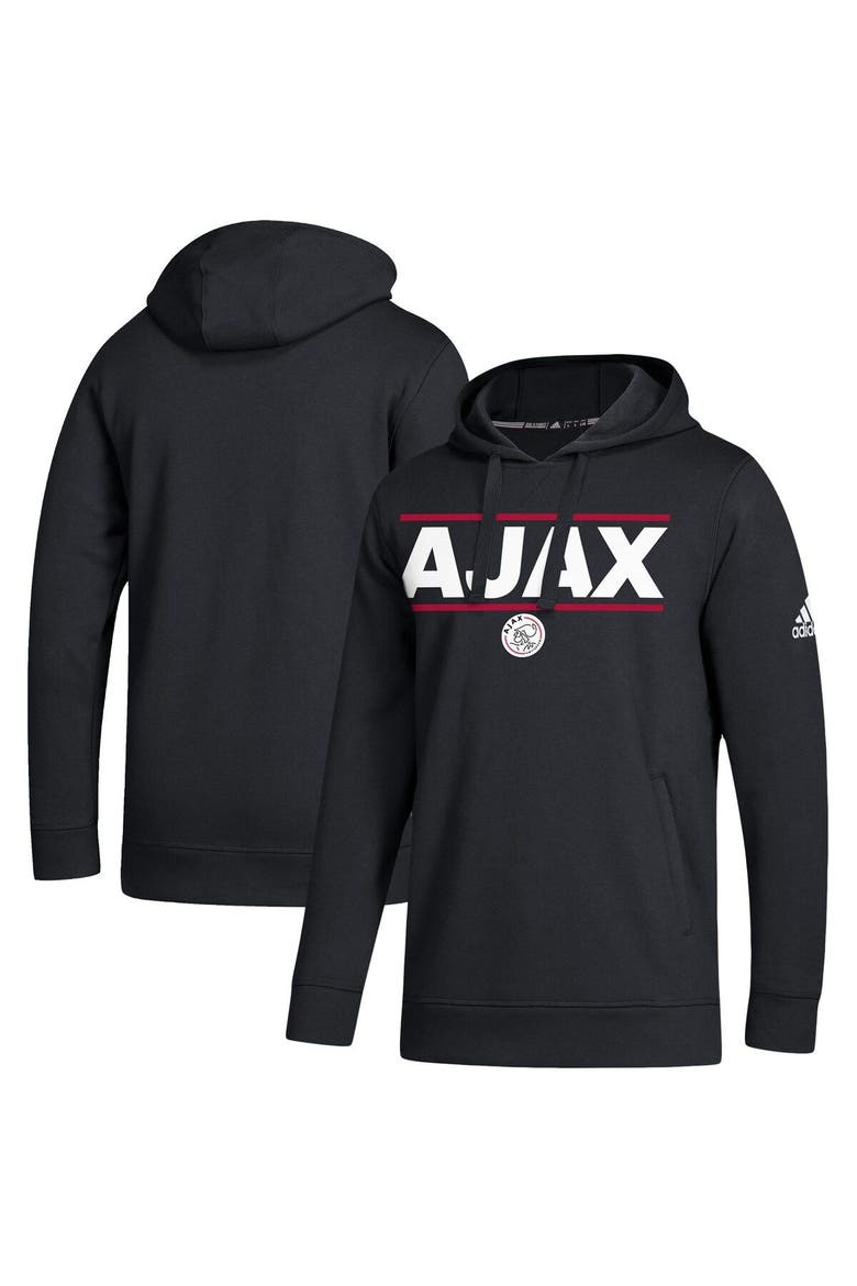 Men's adidas Black Ajax Lockup Pullover Hoodie, Main, color, Black