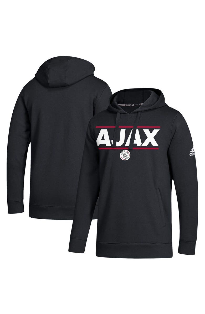 adidas Men's adidas Black Ajax Lockup Pullover Hoodie, Main, color, 