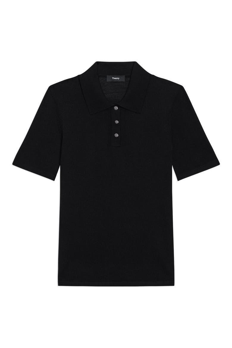 Merino Wool Polo, Alternate, color, BLACK