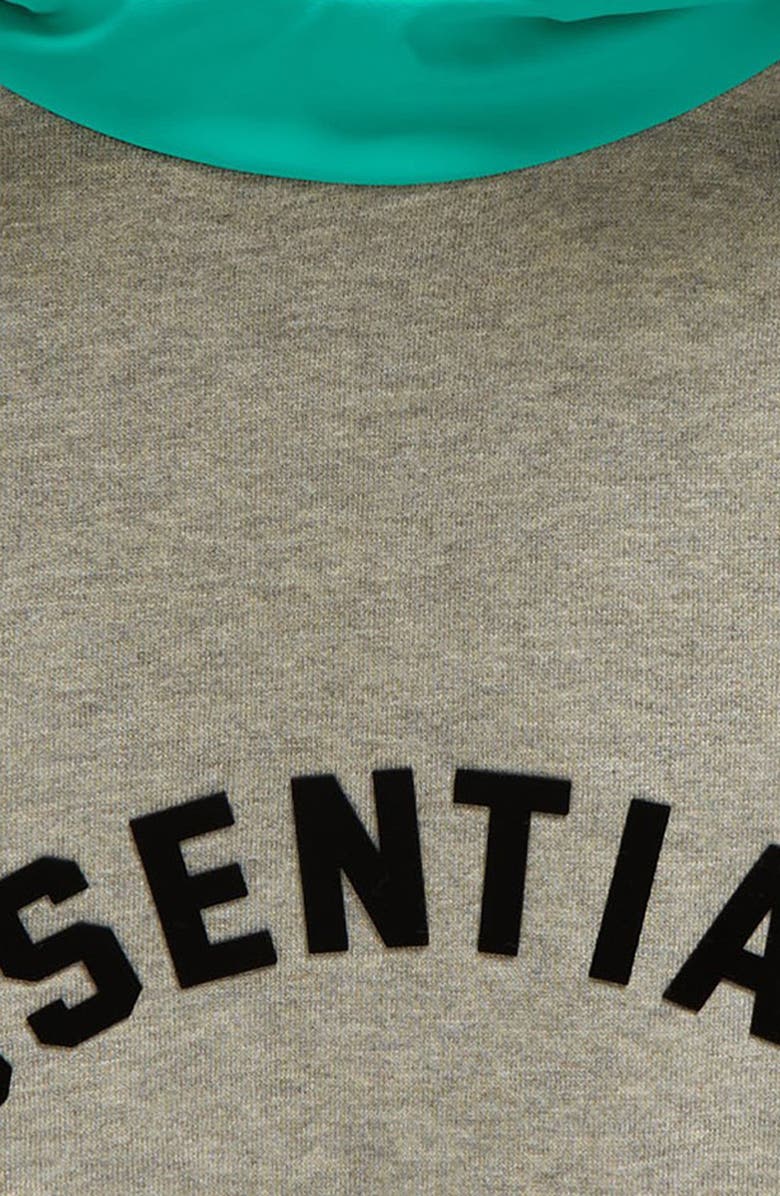 Fear of God Essentials Kids' Graphic Mixed Media Fleece Hoodie, Alternate, color,