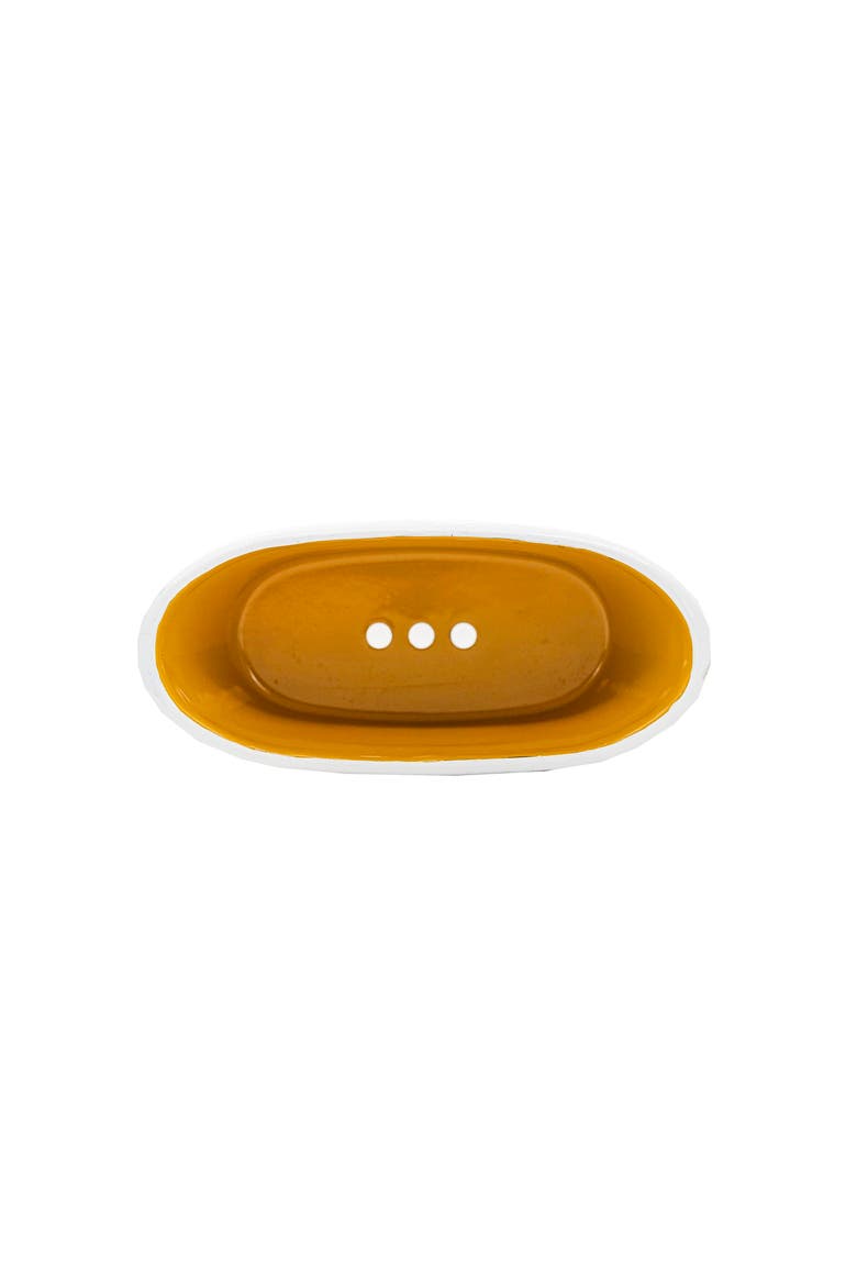Mustard Enamel Bathtub Soap Dish Planter Metal, Alternate, color, Yellow