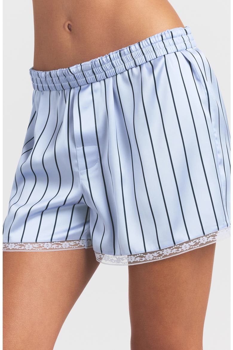 Woven Shine Lace Boxer Shorts, Alternate, color, PERIWINKLE WIDE STRIPE