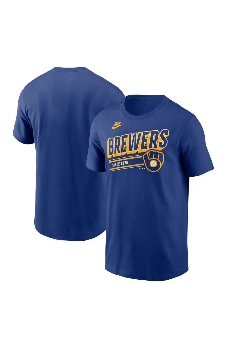 Nike Men's Nike  Royal Milwaukee Brewers Cooperstown Collection Retro T-Shirt, Alternate, color, Royal