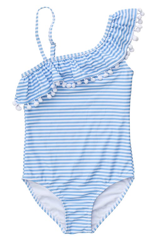 Snapper Rock Kids' One-Shoulder One-Piece Swimsuit in Blue 