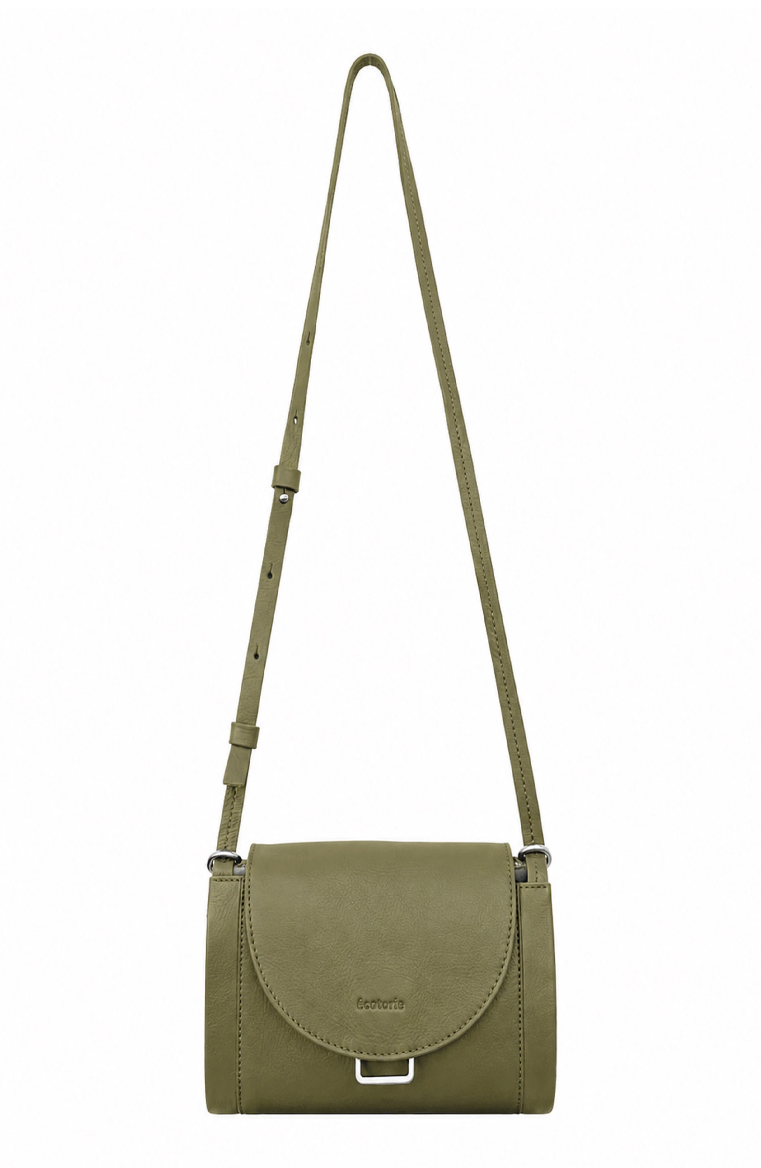 Nora Leather Crossbody Bag, Main, color, DARK MOSS