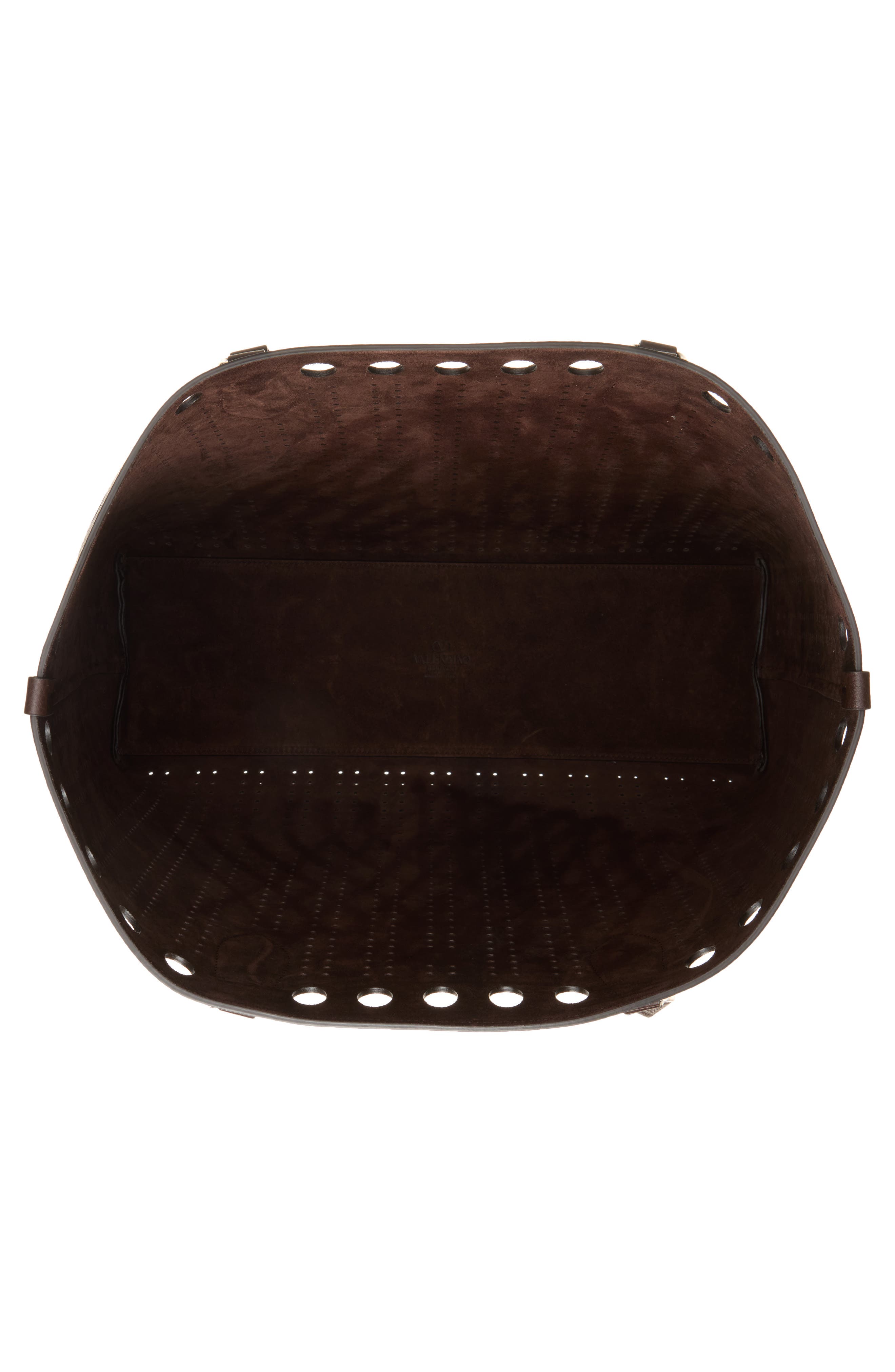 Large Dottie Perforated Tote, Alternate, color, DARK BROWN