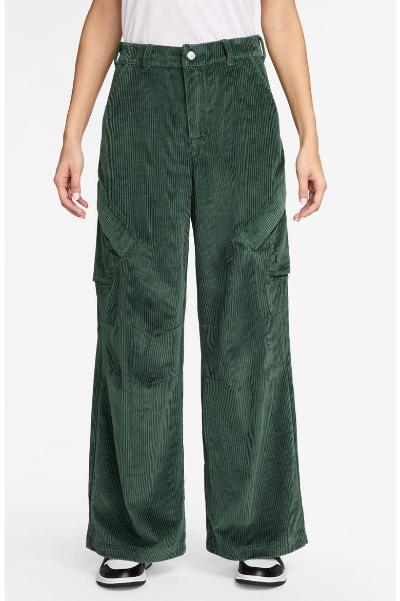 Chicago Wide Leg Cotton Corduroy Cargo Pants, Main, color, FIR