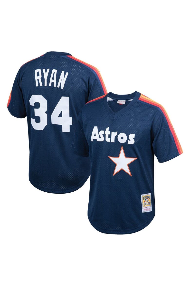 Youth Mitchell & Ness Nolan Ryan Navy Houston Astros Cooperstown Collection Mesh Batting Practice Jersey, Main, color, Navy