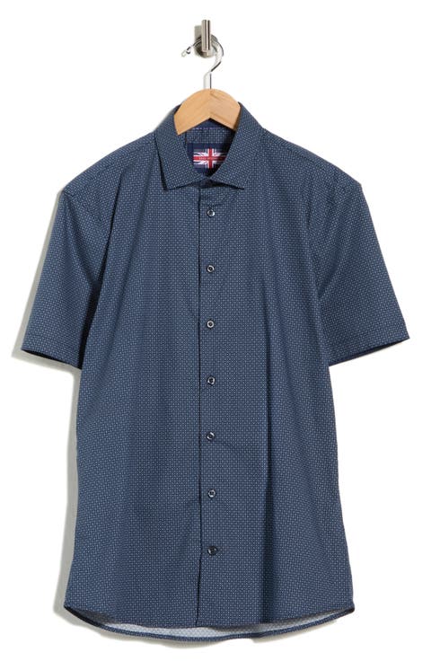 Short Sleeve Stretch Button-Up Shirt