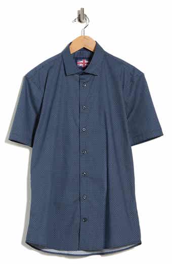 SOUL OF LONDON Short Sleeve Stretch Button-Up Shirt