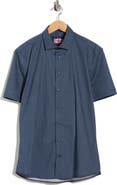 SOUL OF LONDON Short Sleeve Stretch Button-Up Shirt
