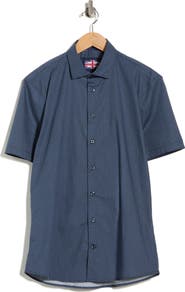 SOUL OF LONDON Short Sleeve Stretch Button-Up Shirt