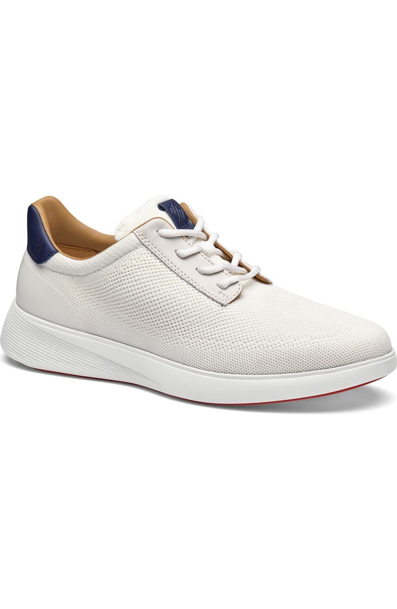 Johnston & Murphy Ackerson Knit Plain Toe Sneaker, Main, color, White Knit