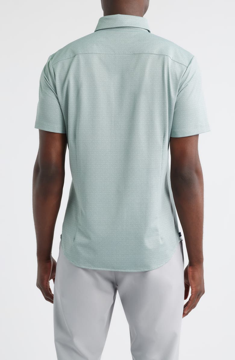 Mizzen+Main Halyard Trim Fit Microprint Short Sleeve Performance Button-Up Shirt, Alternate, color, 