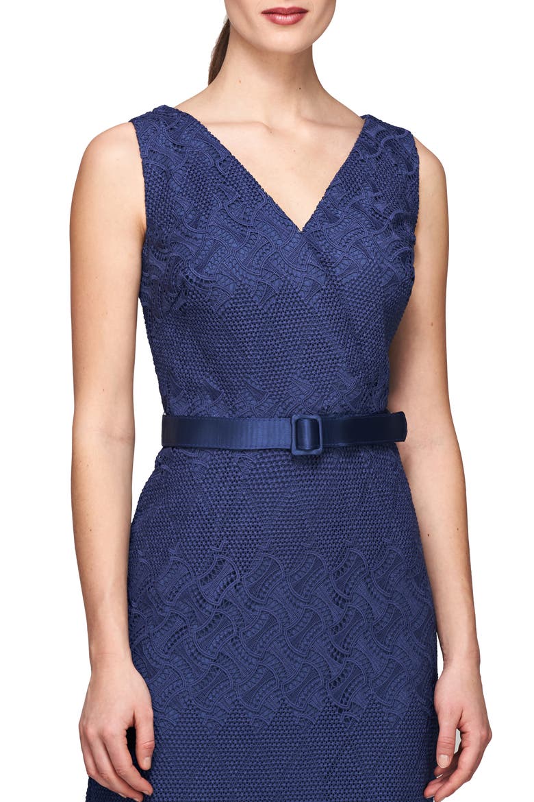 Hendrix Sleeveless Lace Column Gown, Alternate, color, MIDNIGHT