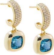 BY ADINA EDEN Acquamarine Cushion Cut Drop Earring